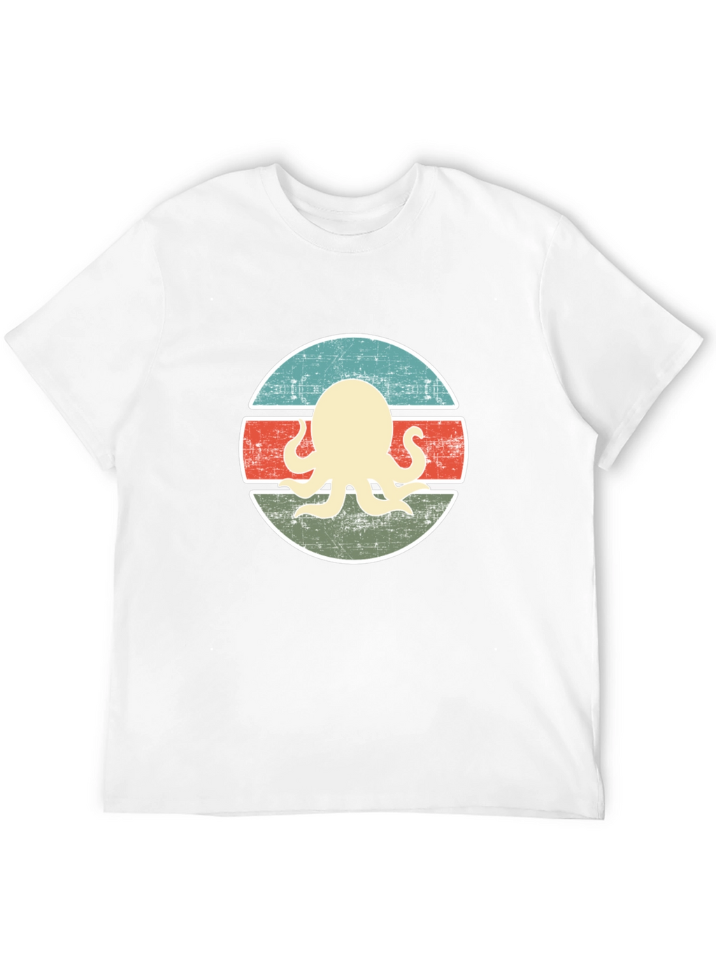 Retro Octopus Graphic Tee - Distressed Design