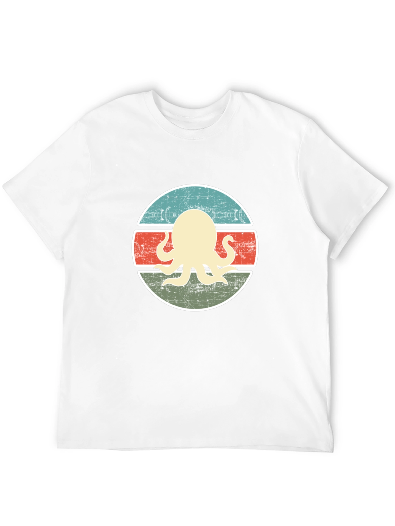 Retro Octopus Graphic Tee - Distressed Design