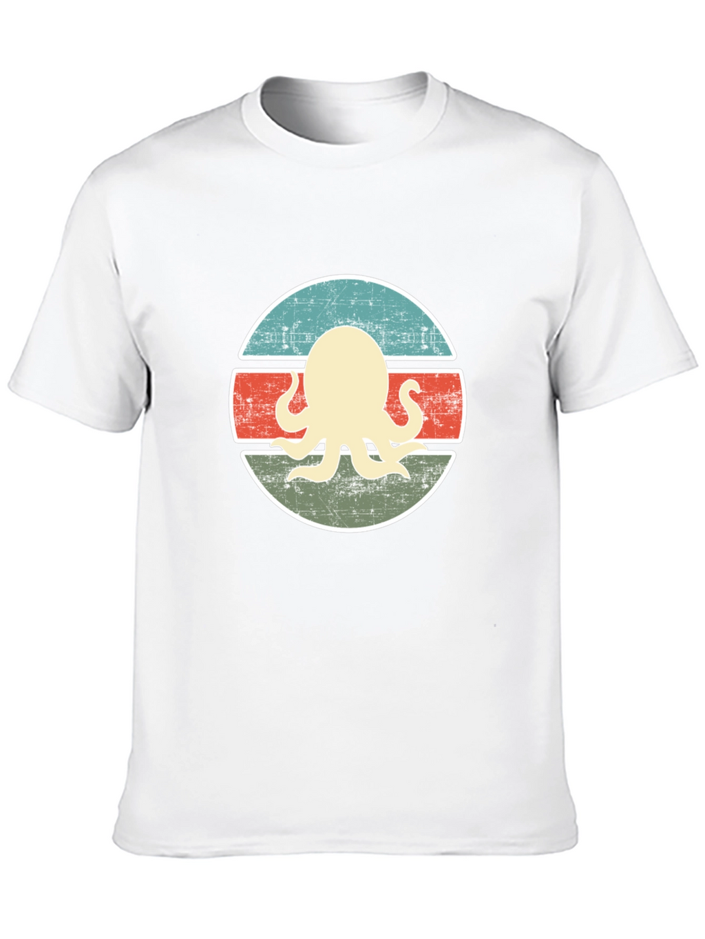 Retro Octopus Graphic Tee - Distressed Design