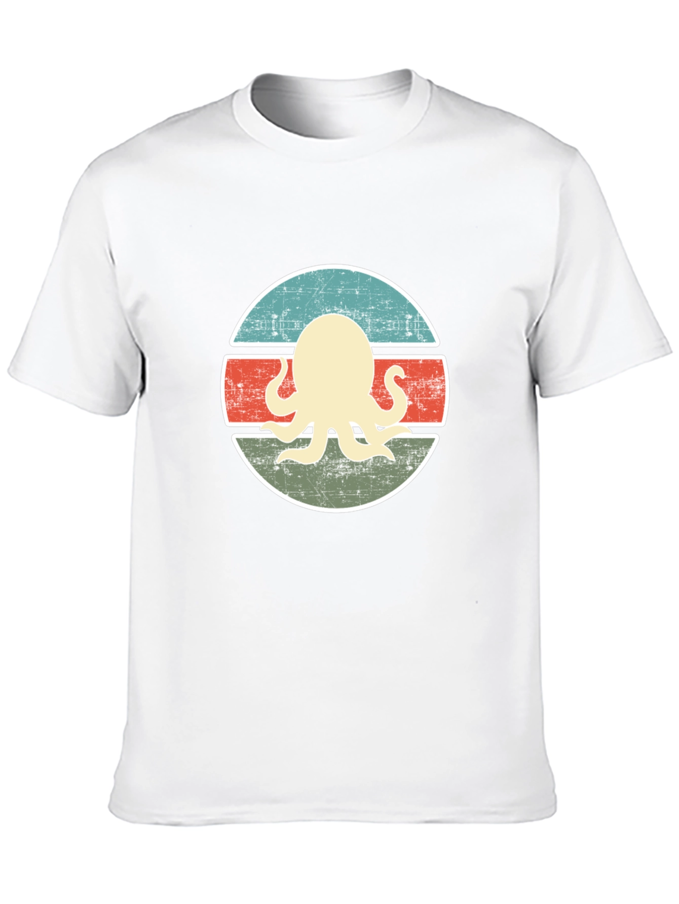 Retro Octopus Graphic Tee - Distressed Design