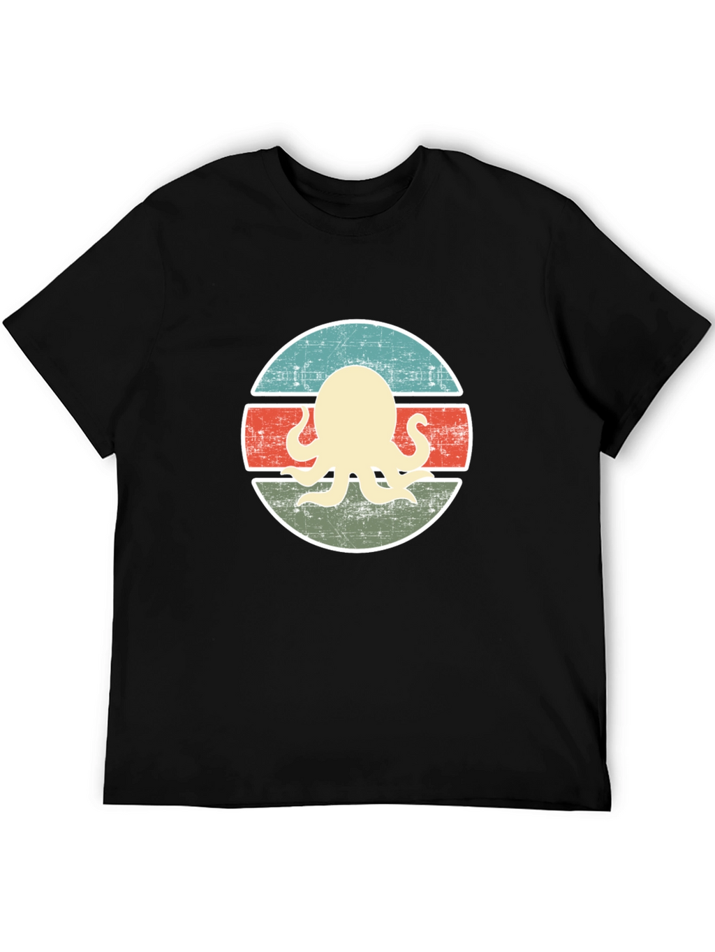 Retro Octopus Graphic Tee - Distressed Design