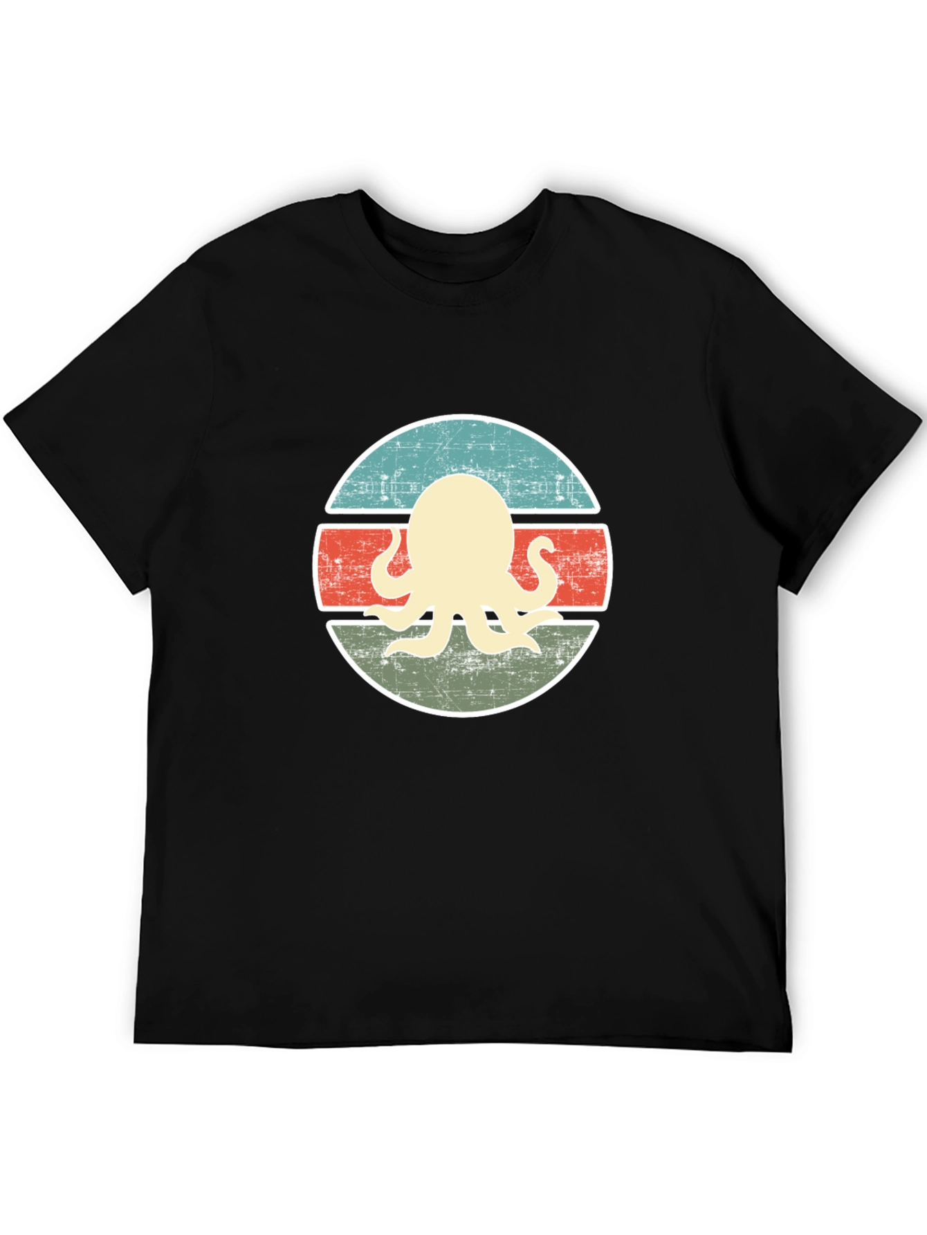 Retro Octopus Graphic Tee - Distressed Design