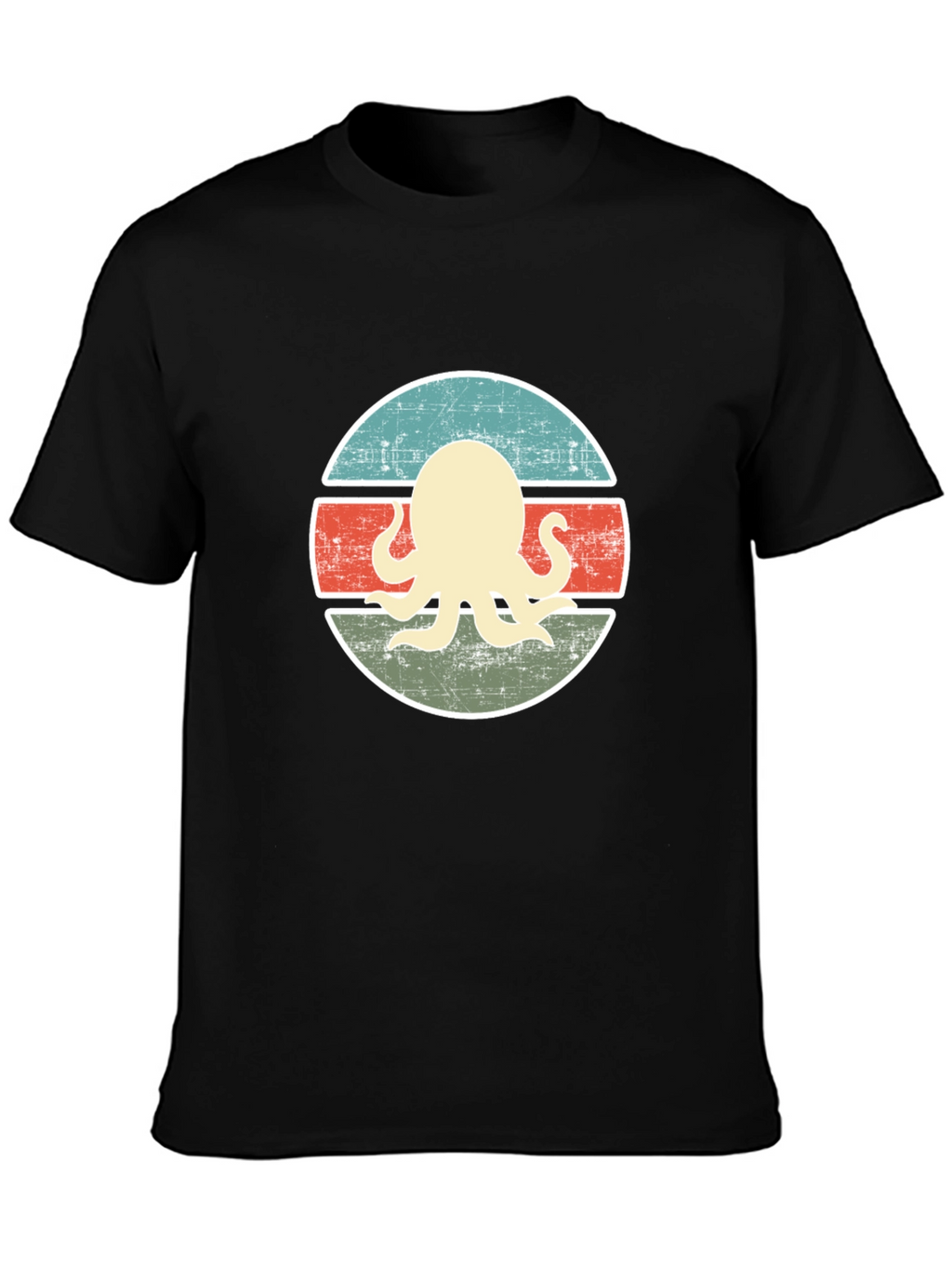 Retro Octopus Graphic Tee - Distressed Design