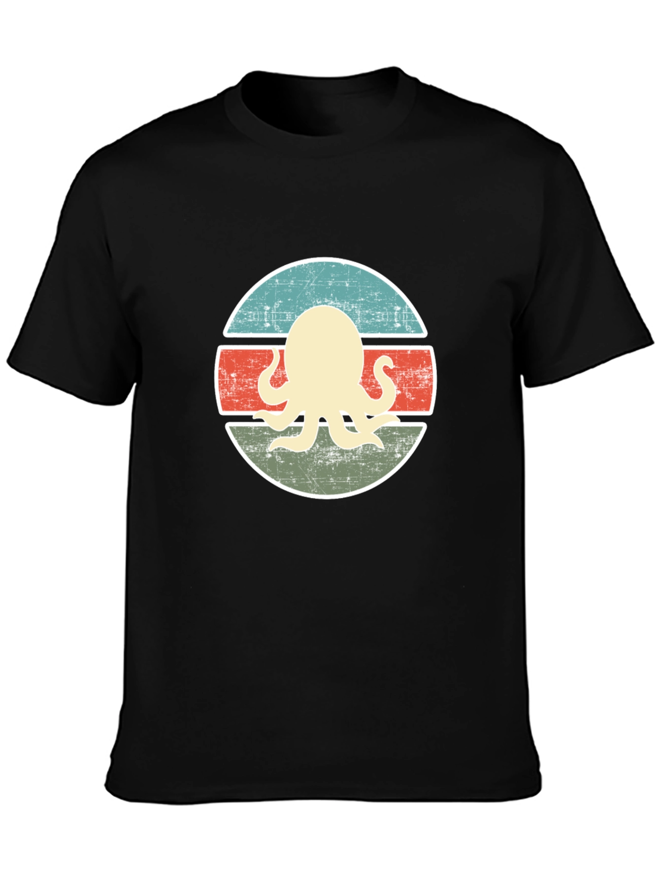 Retro Octopus Graphic Tee - Distressed Design