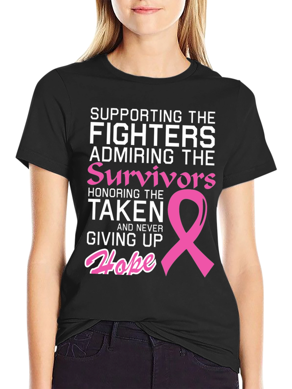 Breast Cancer Awareness T-Shirt: Fighters Survivors Hope