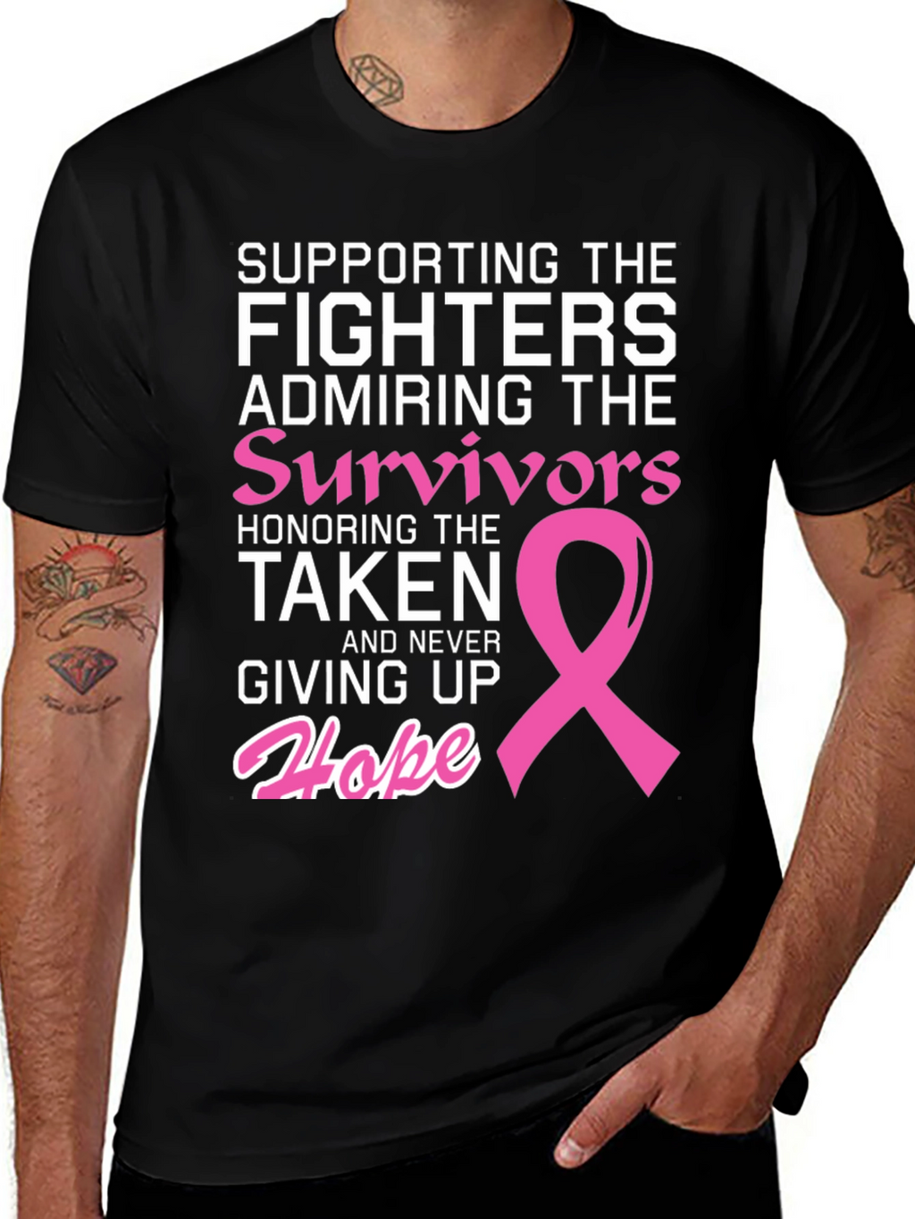 Breast Cancer Awareness T-Shirt: Fighters Survivors Hope