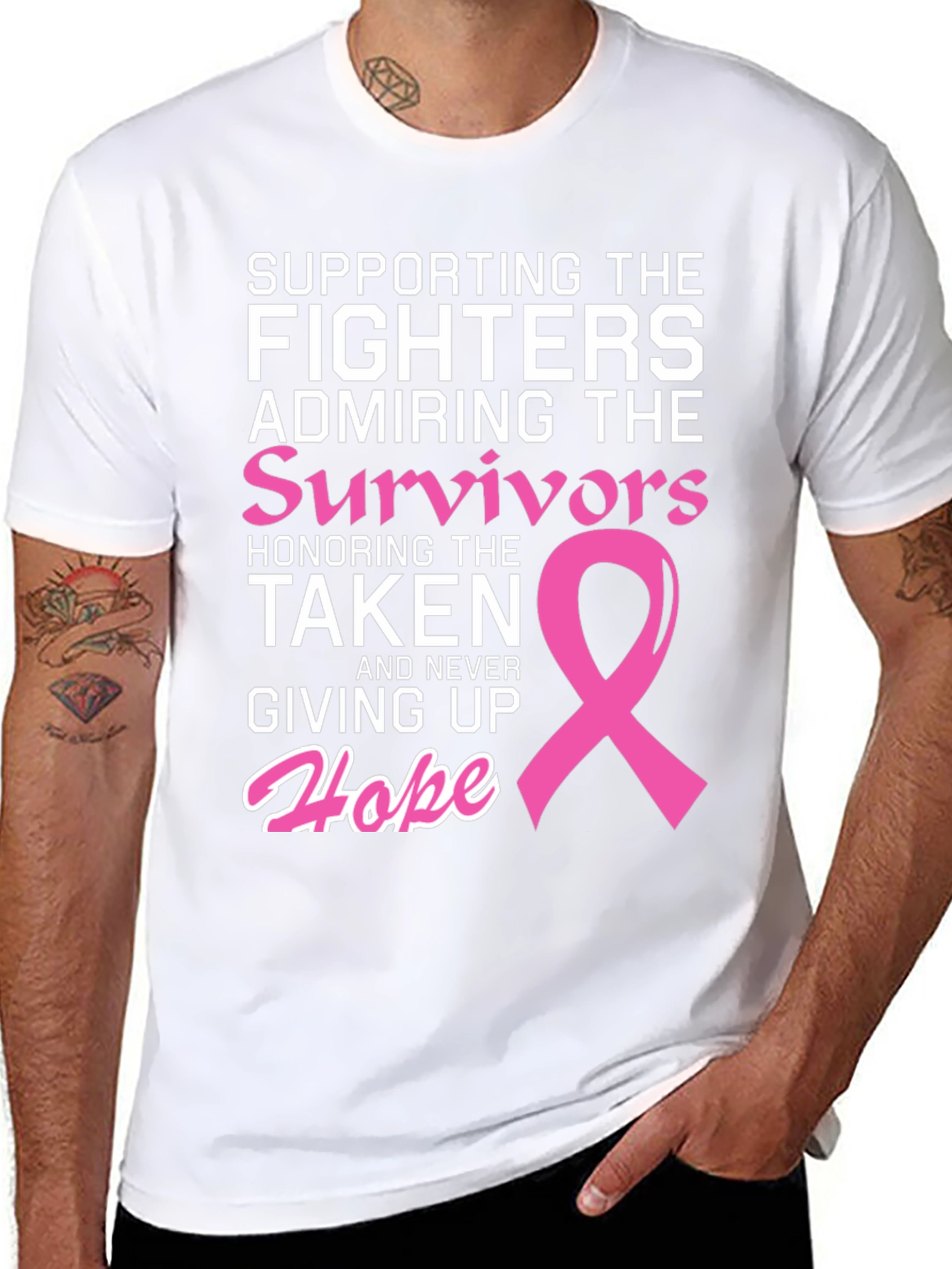 Breast Cancer Awareness T-Shirt: Fighters Survivors Hope