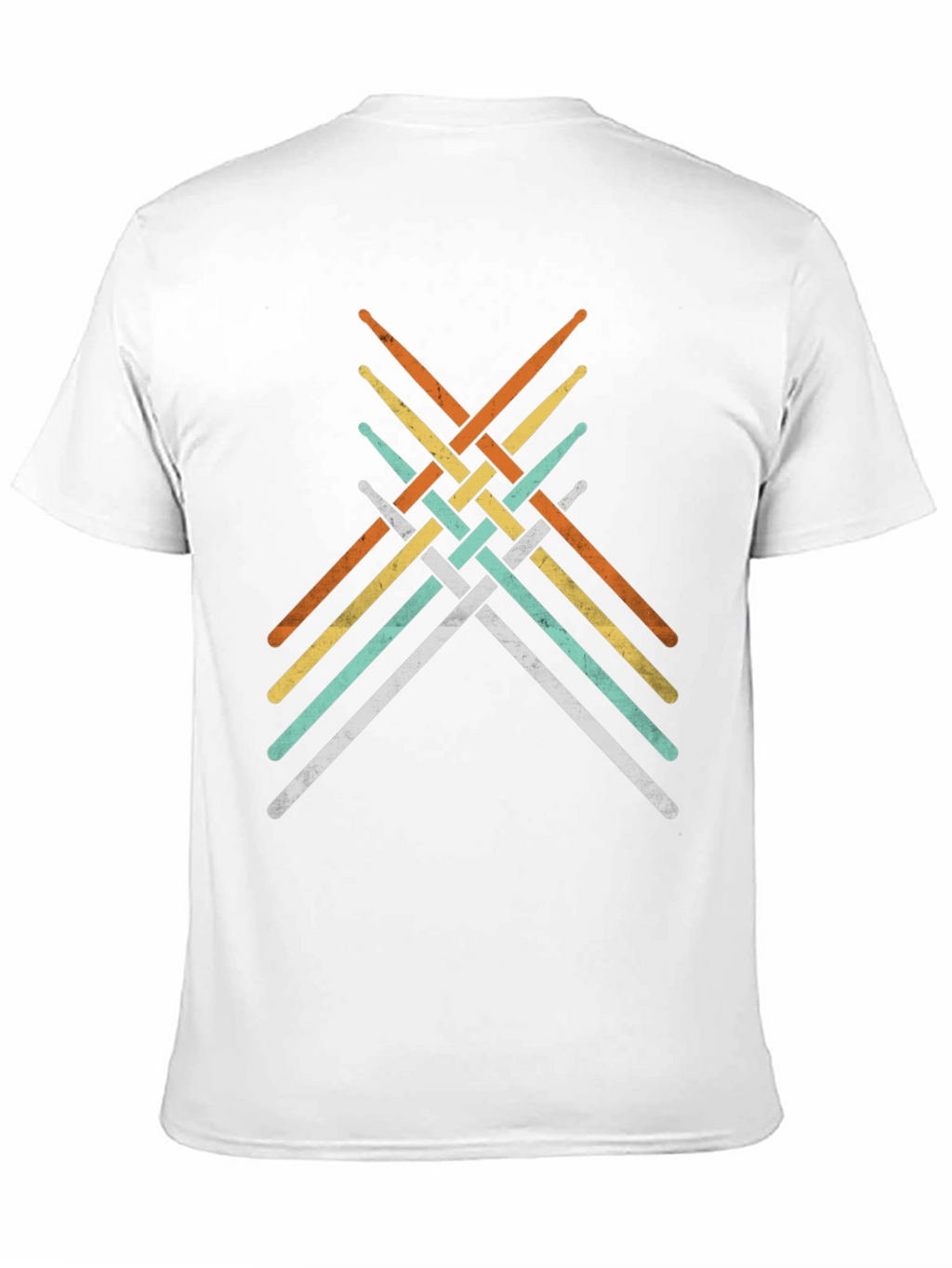 Retro Drumsticks Woven Graphic T-Shirt
