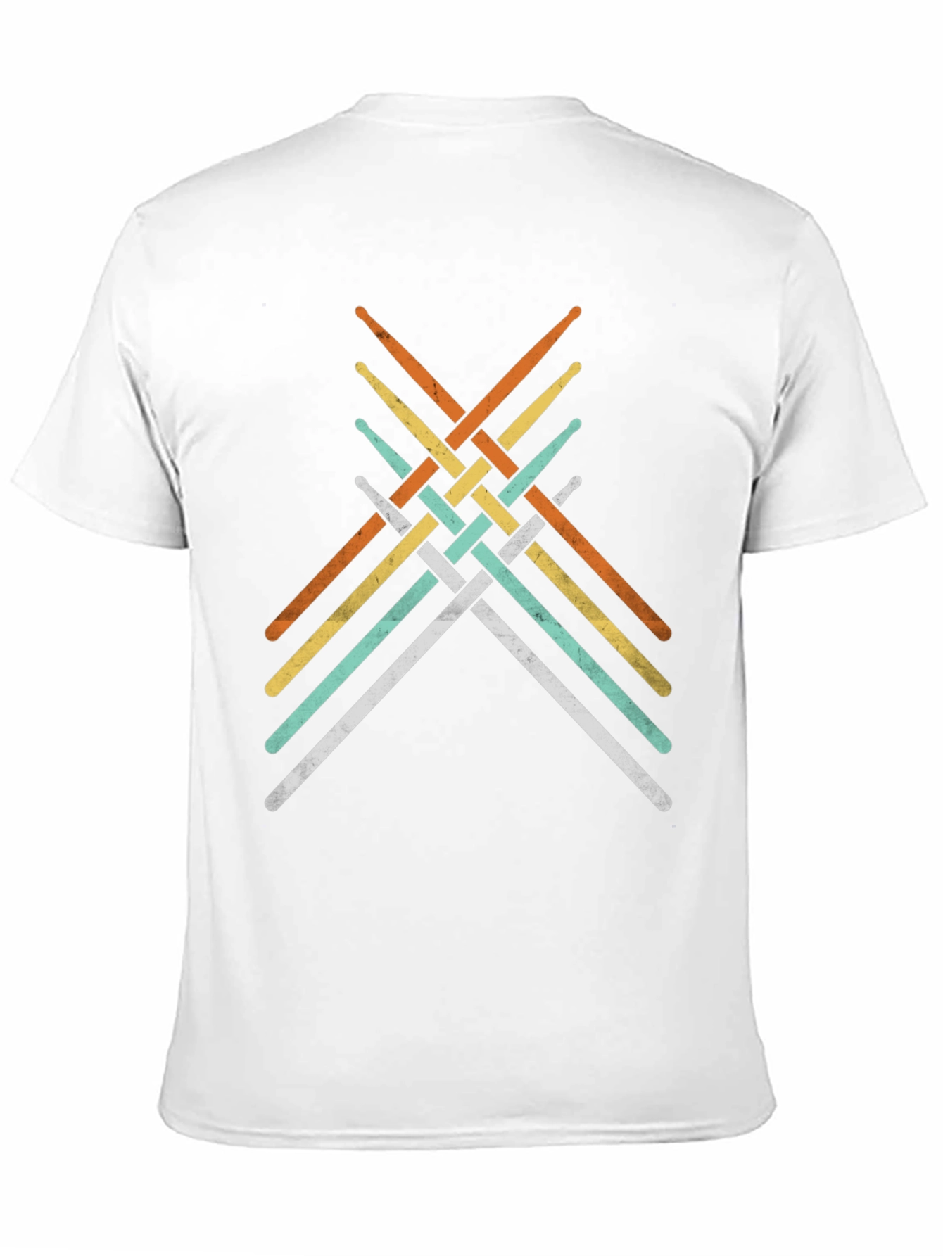 Retro Drumsticks Woven Graphic T-Shirt