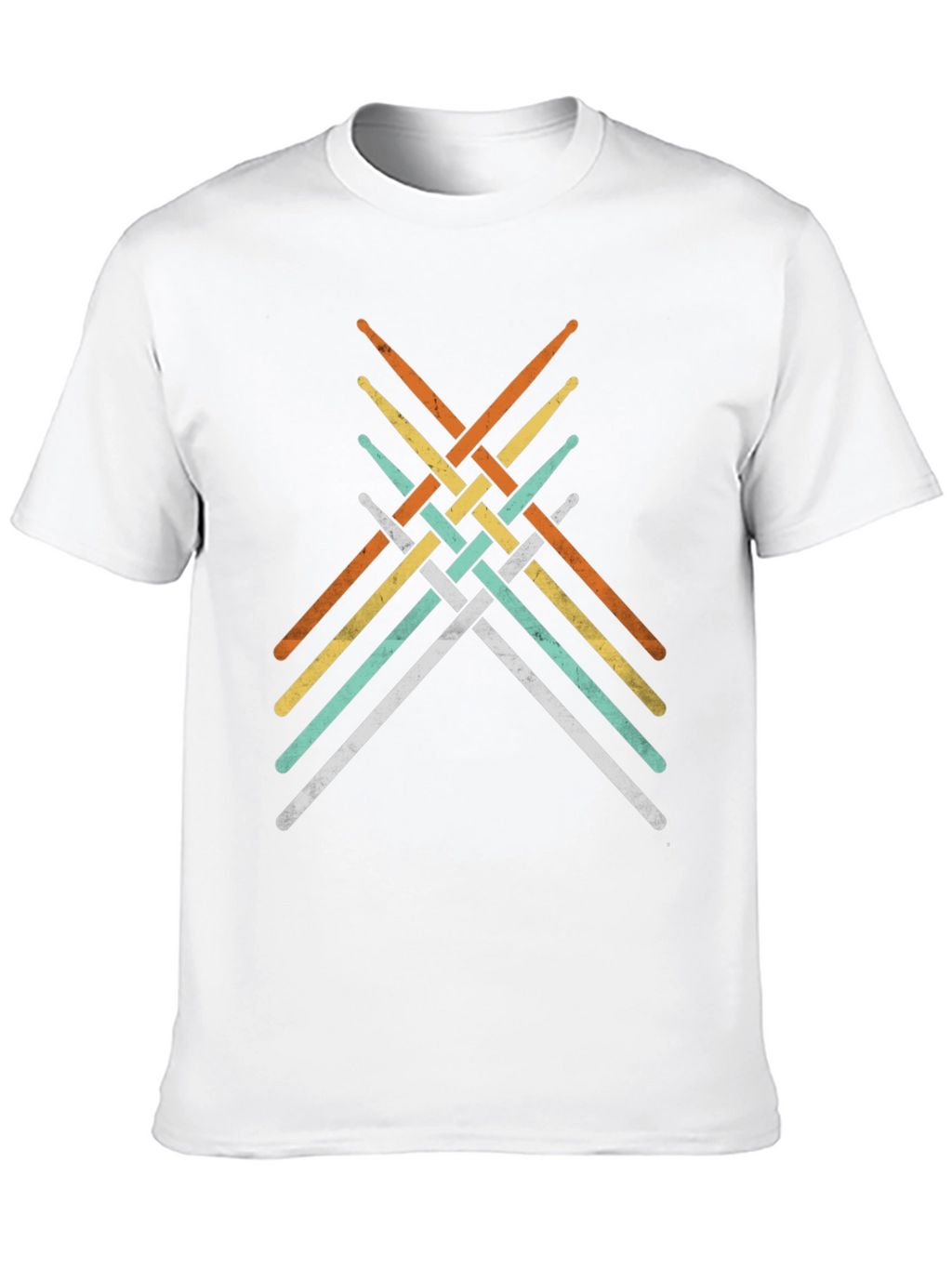 Retro Drumsticks Woven Graphic T-Shirt
