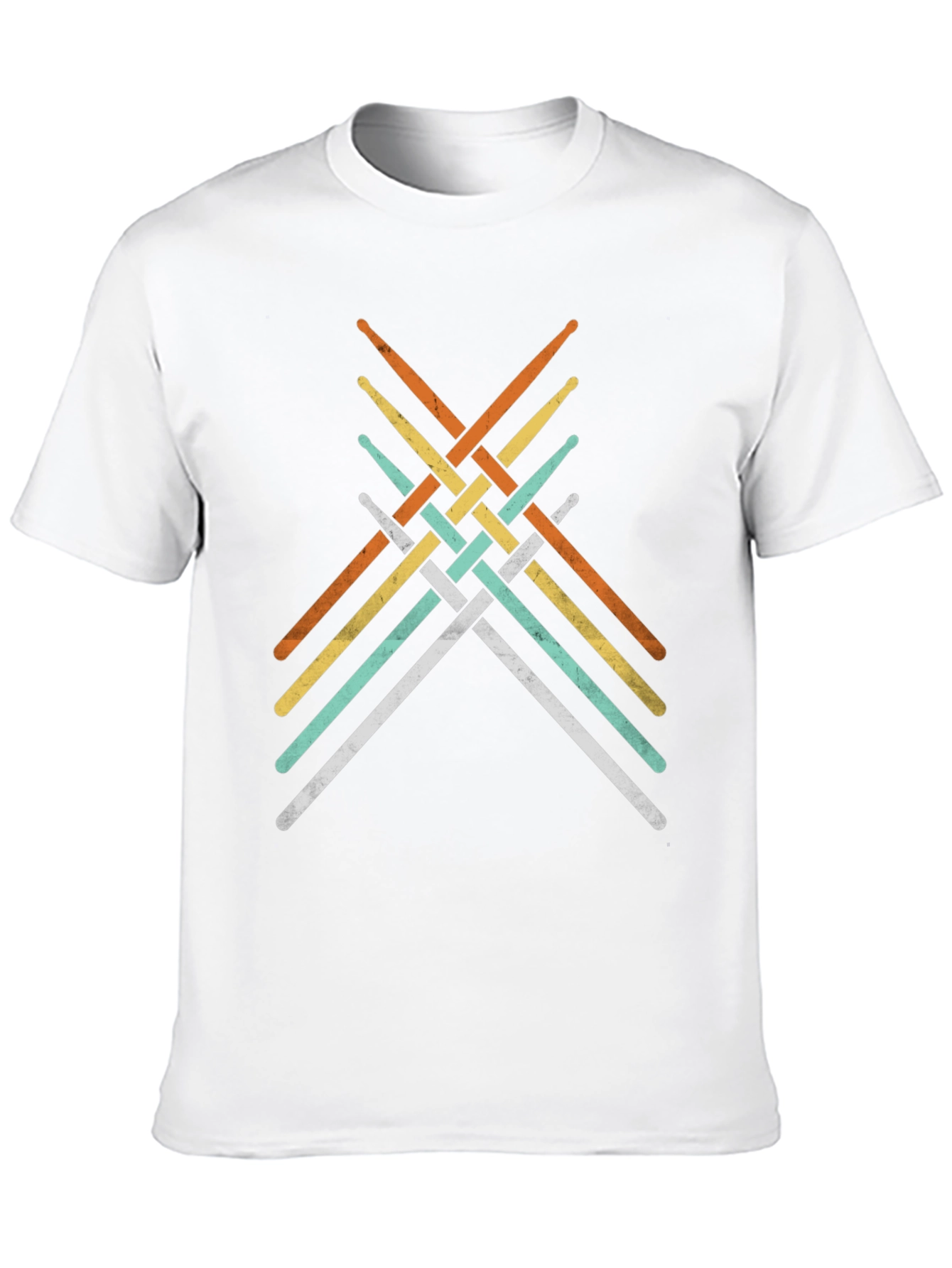 Retro Drumsticks Woven Graphic T-Shirt