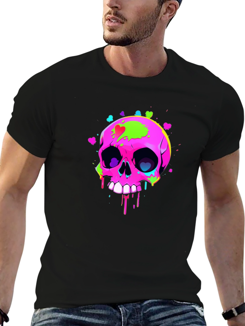 Skull Graphic T-Shirt - Mens Black Tee