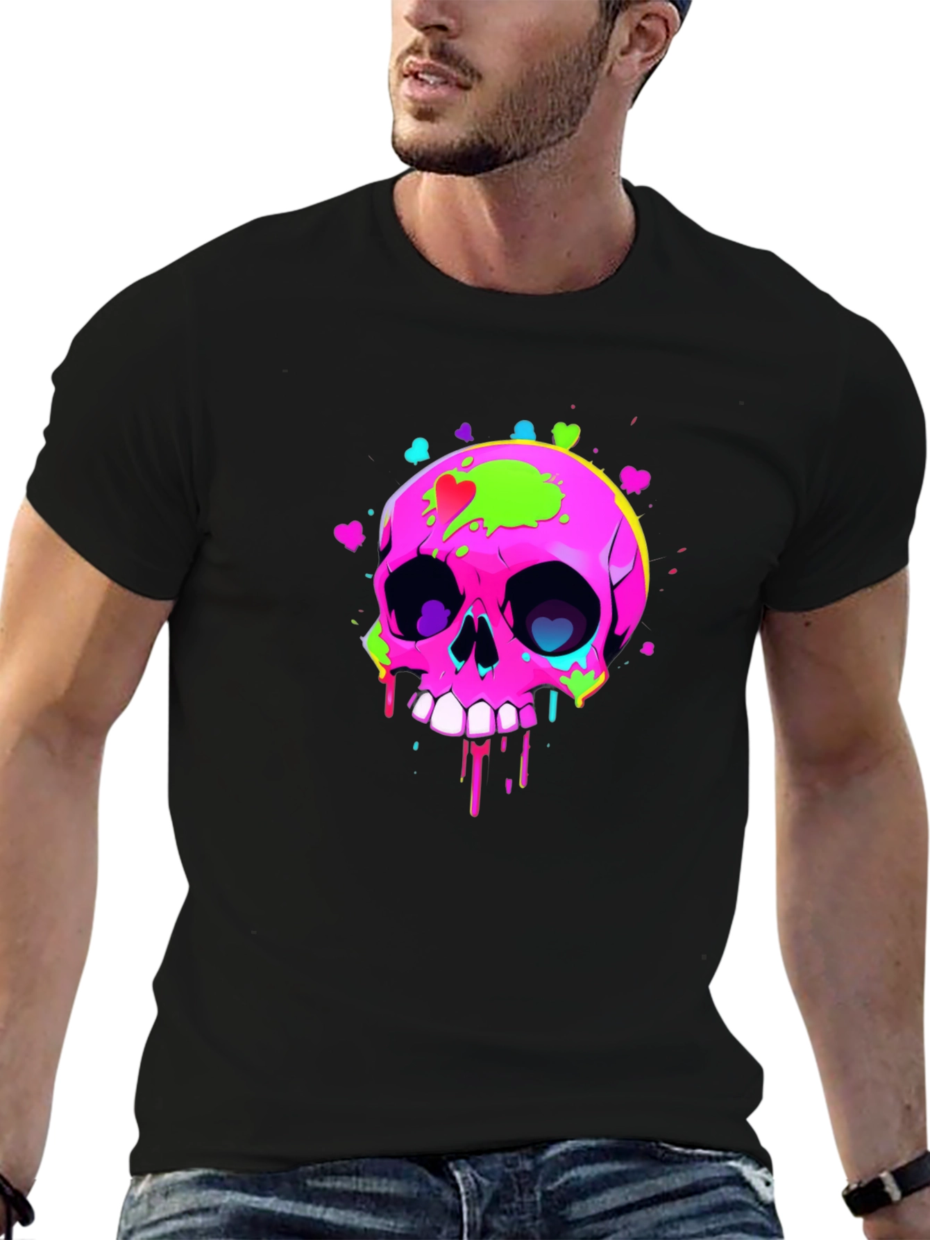 Skull Graphic T-Shirt - Mens Black Tee