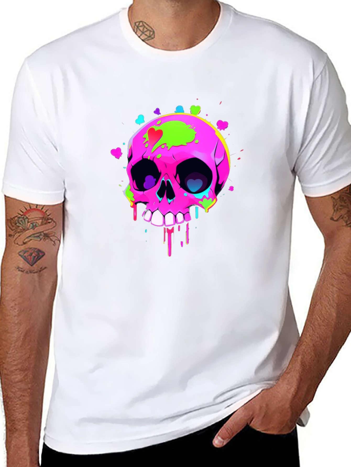 Skull Graphic T-Shirt - Mens Black Tee