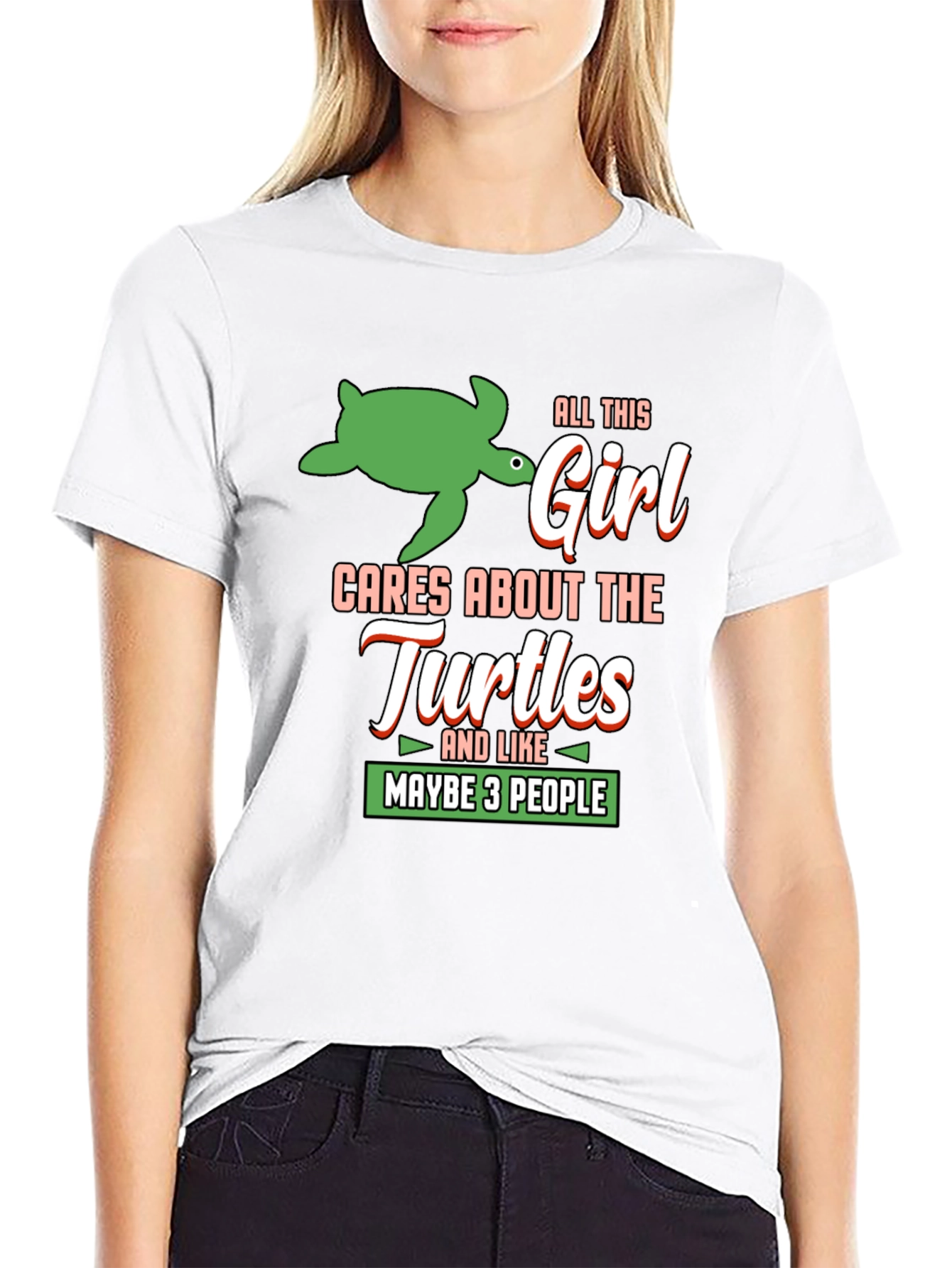 Turtle Lover T-Shirt - Girl Cares About Turtles