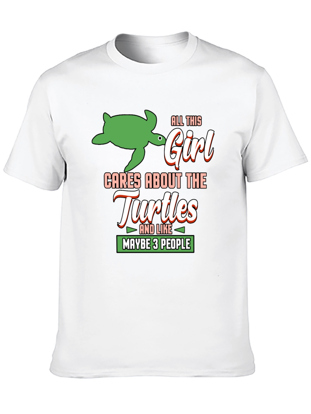 Turtle Lover T-Shirt - Girl Cares About Turtles