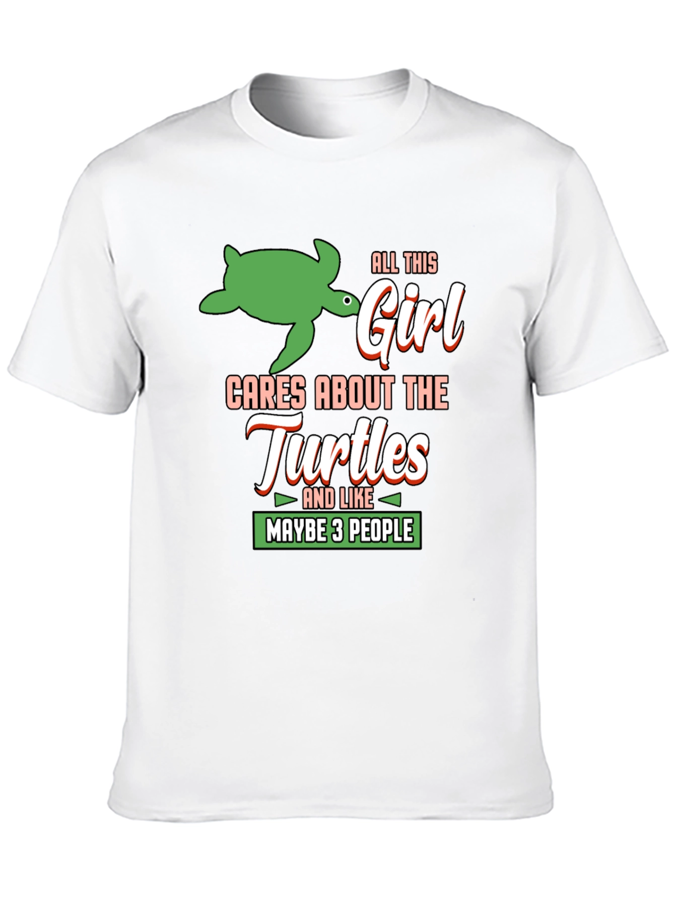 Turtle Lover T-Shirt - Girl Cares About Turtles