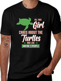Turtle Lover T-Shirt - Girl Cares About Turtles