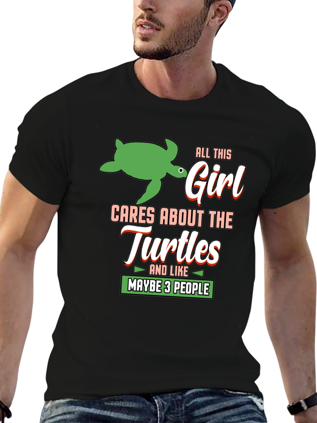 Turtle Lover T-Shirt - Girl Cares About Turtles