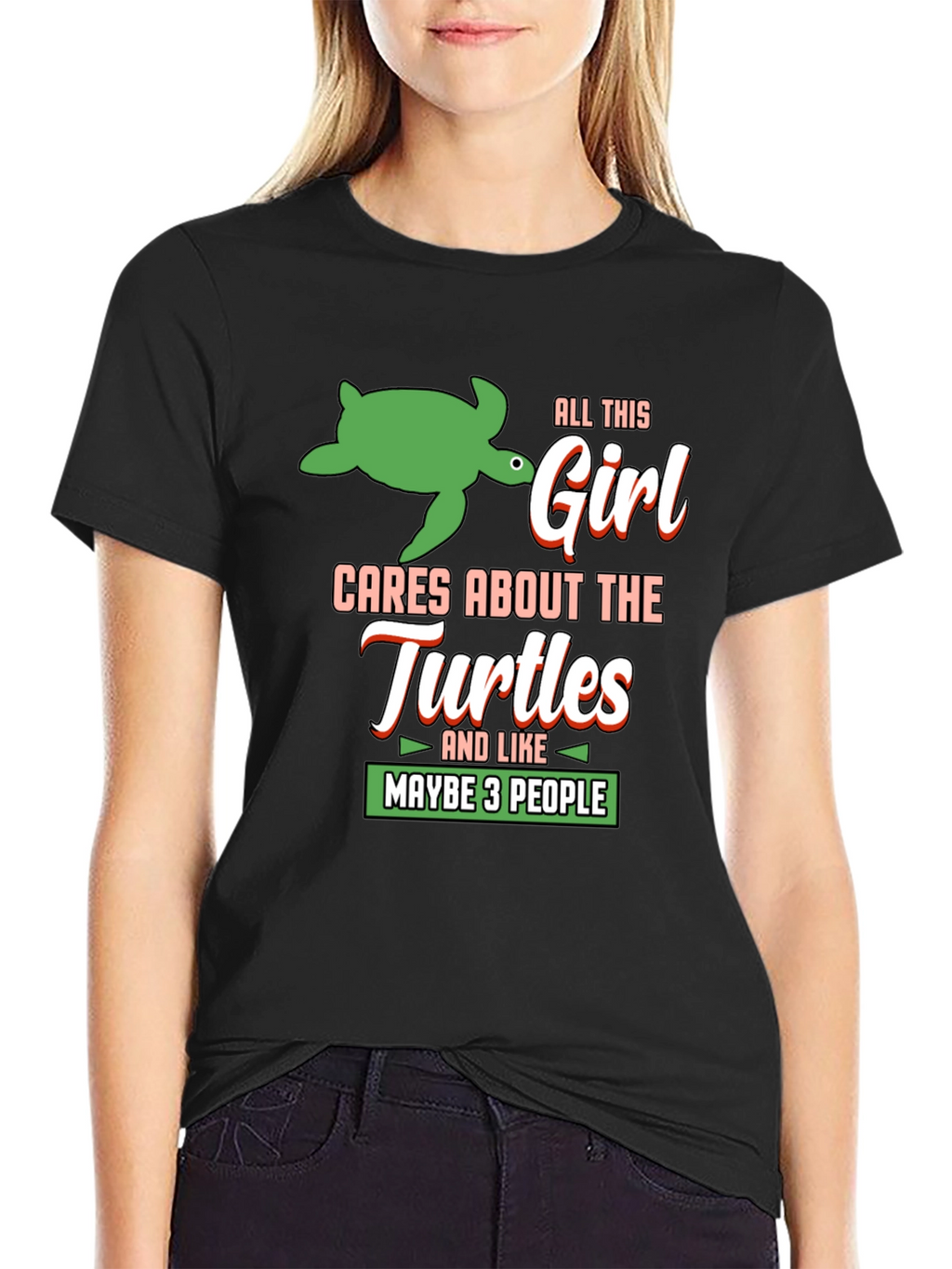 Turtle Lover T-Shirt - Girl Cares About Turtles