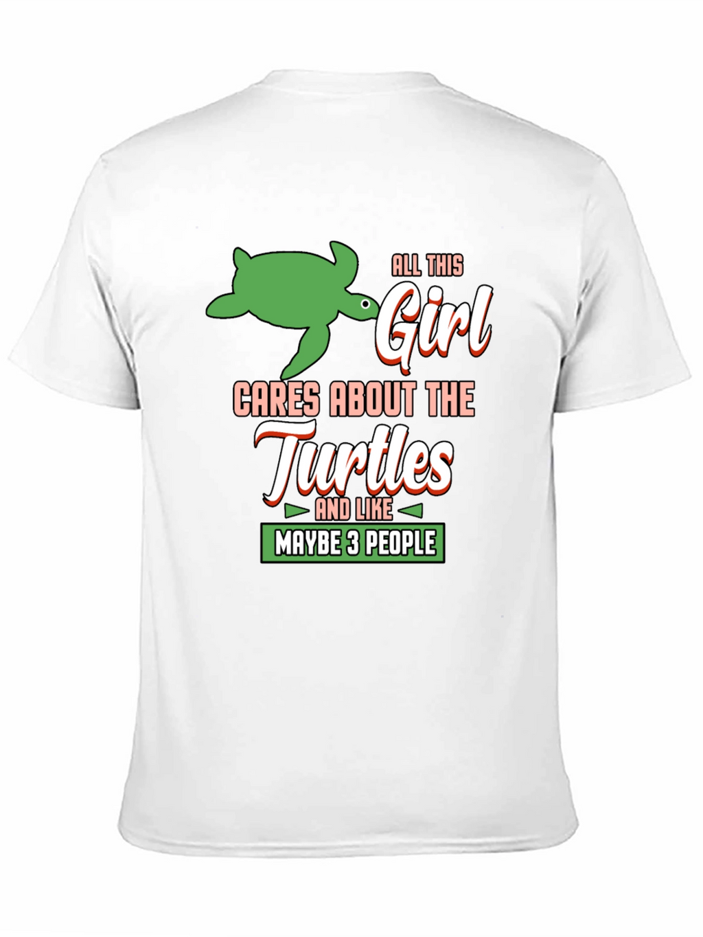 Turtle Lover T-Shirt - Girl Cares About Turtles