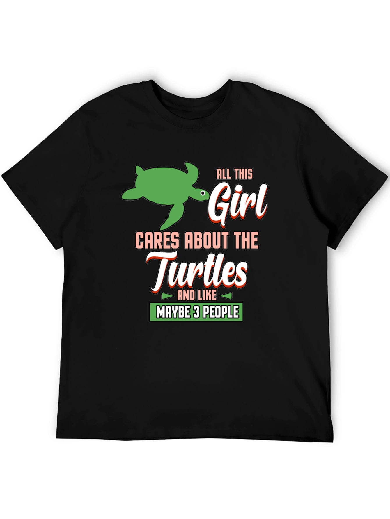 Turtle Lover T-Shirt - Girl Cares About Turtles