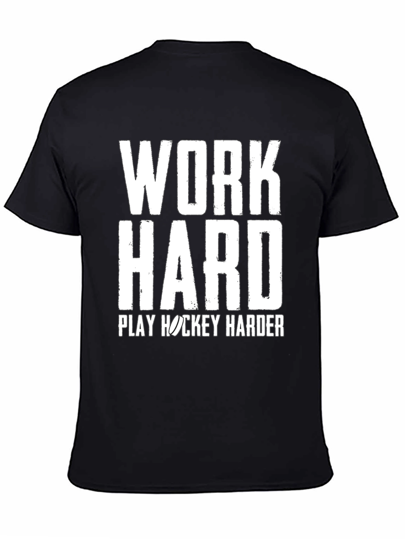 Work Hard Play Hockey Harder Black T-Shirt
