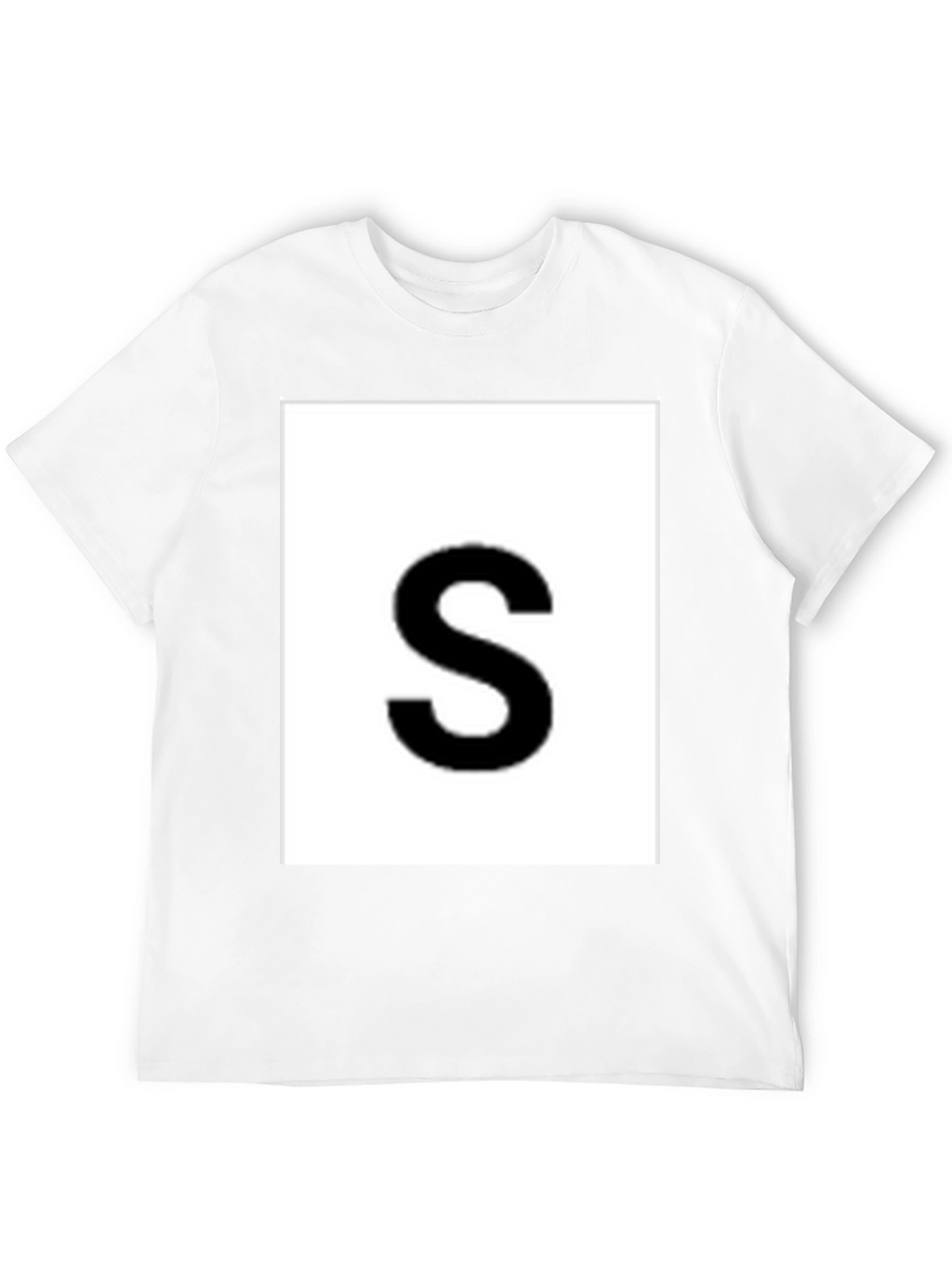 Mens Black Tee with Bold S Graphic