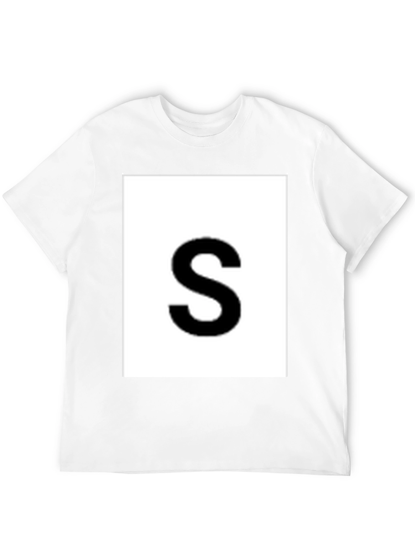 Mens Black Tee with Bold S Graphic