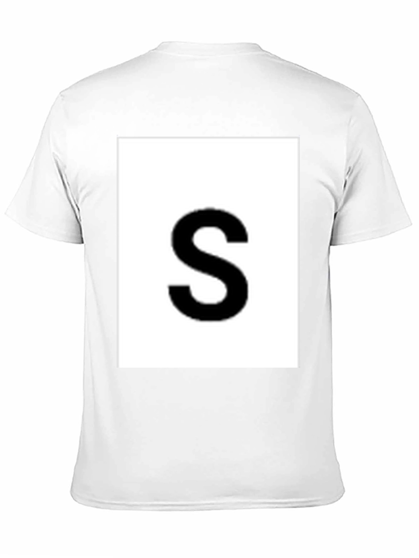 Mens Black Tee with Bold S Graphic