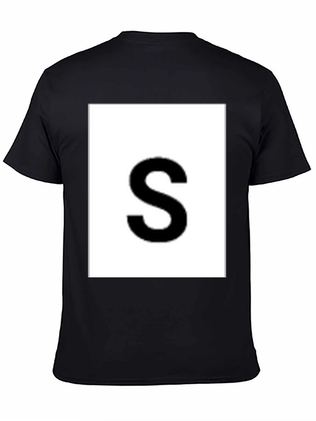 Mens Black Tee with Bold S Graphic
