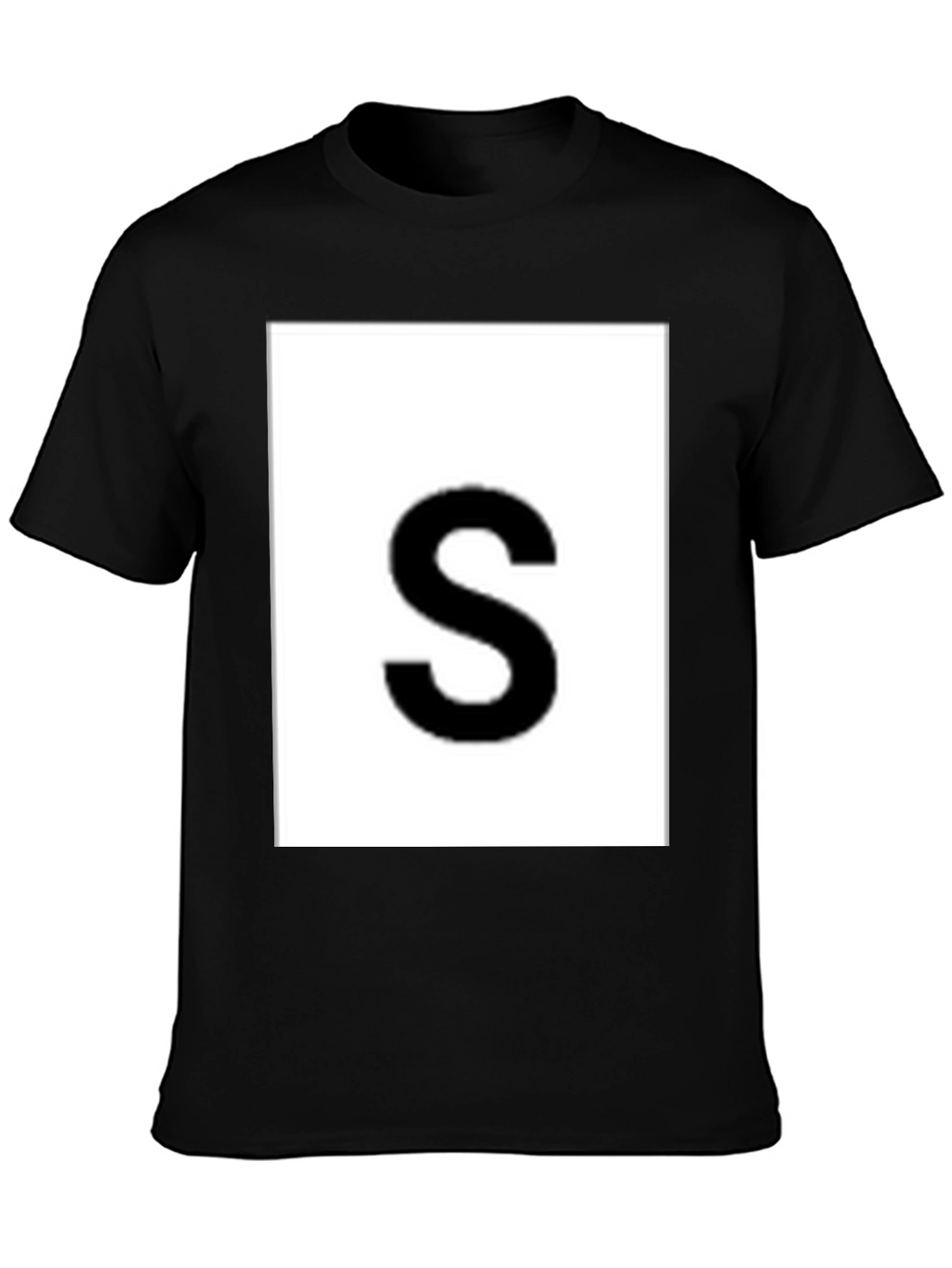 Mens Black Tee with Bold S Graphic