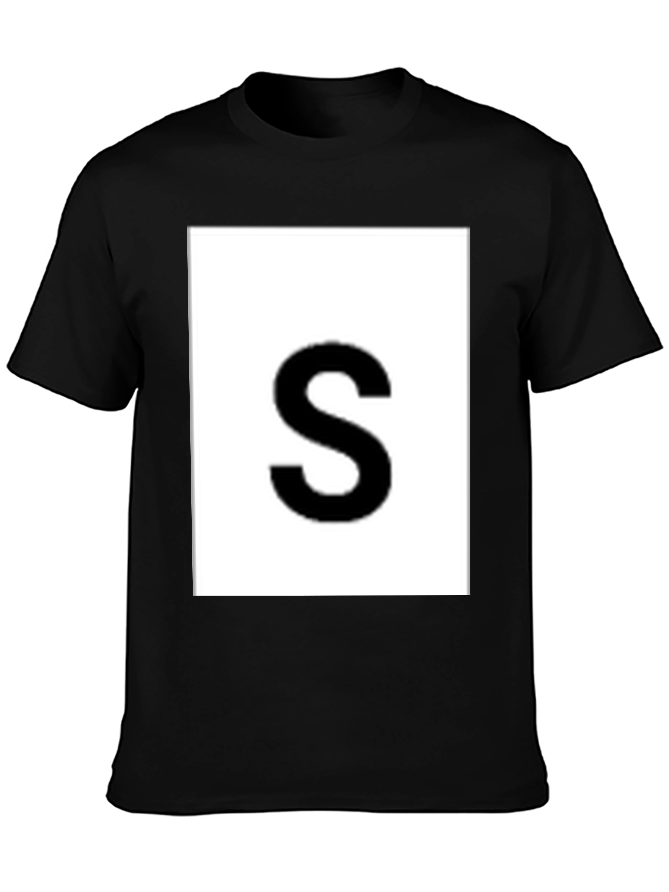 Mens Black Tee with Bold S Graphic
