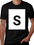 Mens Black Tee with Bold S Graphic