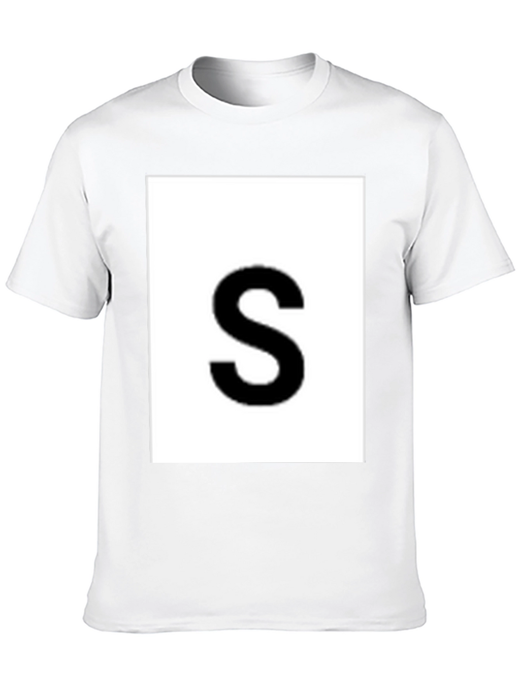 Mens Black Tee with Bold S Graphic