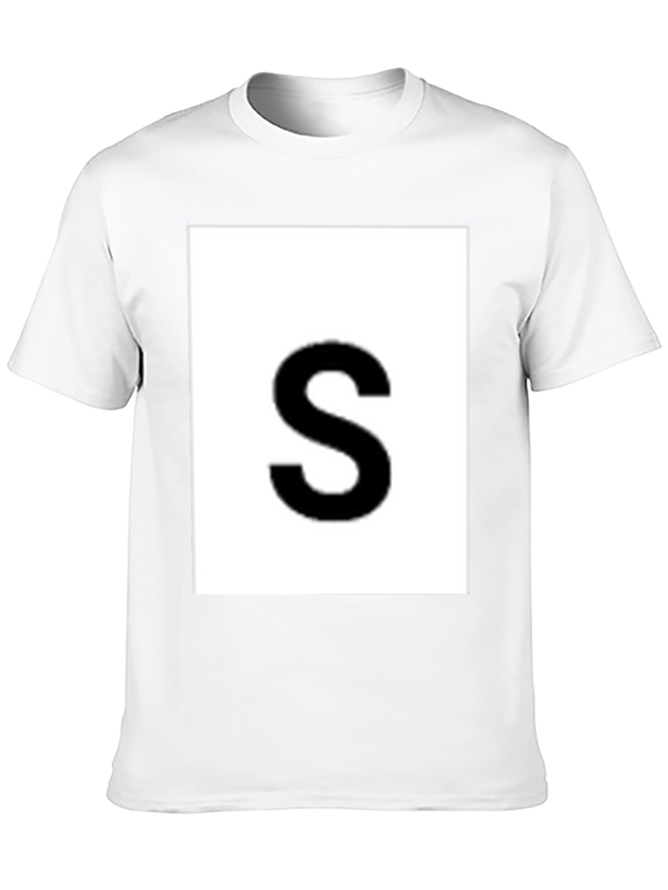 Mens Black Tee with Bold S Graphic