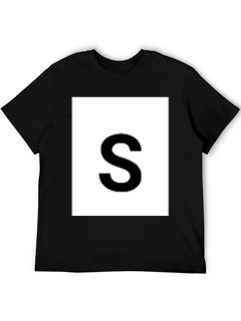 Mens Black Tee with Bold S Graphic