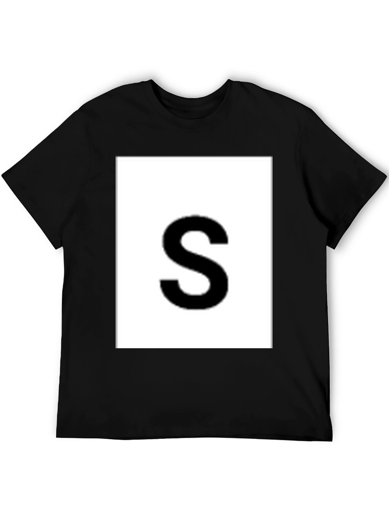 Mens Black Tee with Bold S Graphic