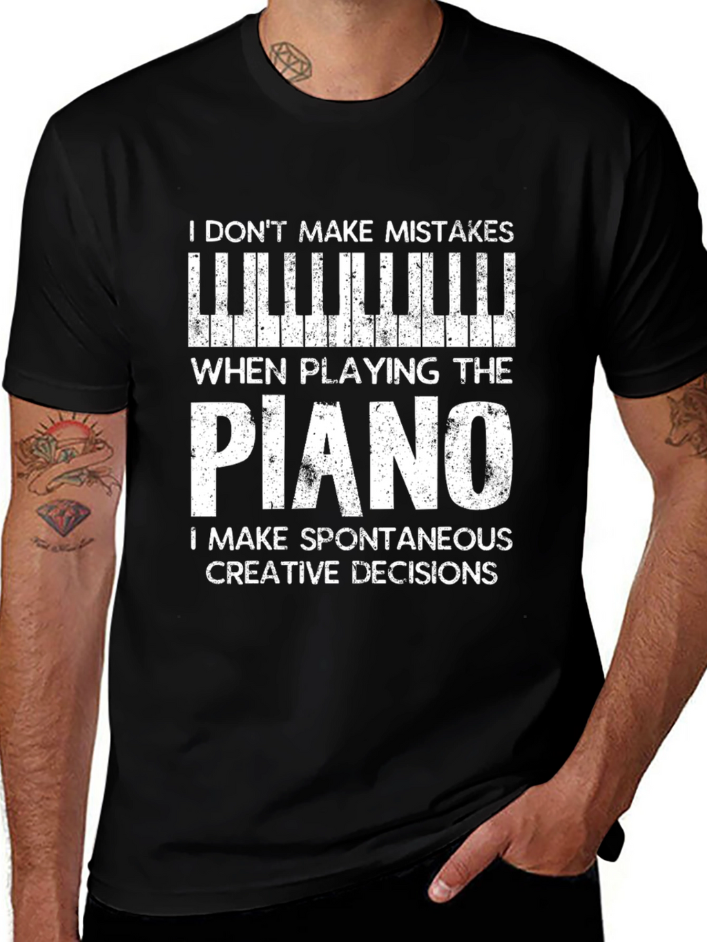 Funny Piano Player T-Shirt Creative Decisions