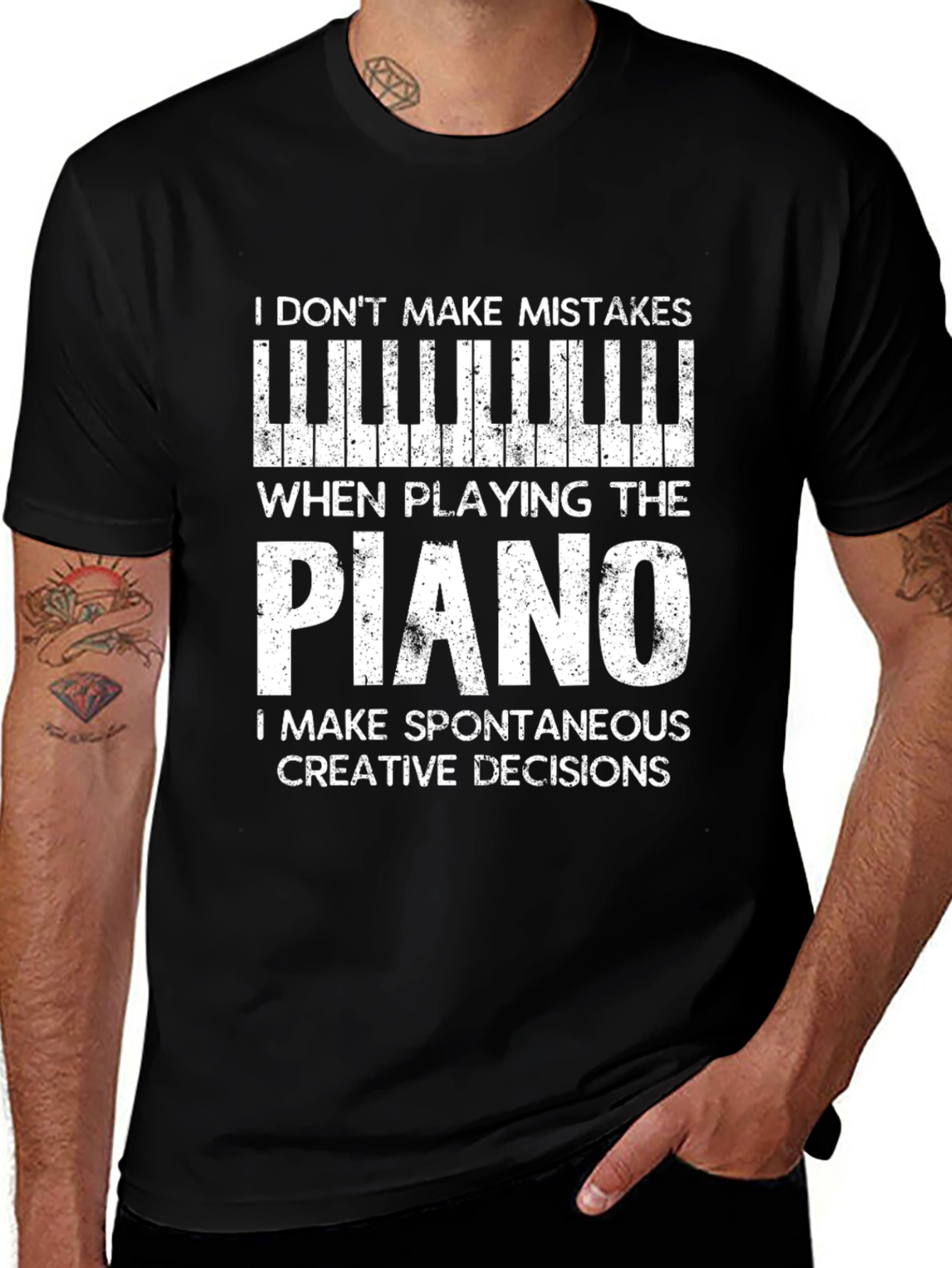 Funny Piano Player T-Shirt Creative Decisions