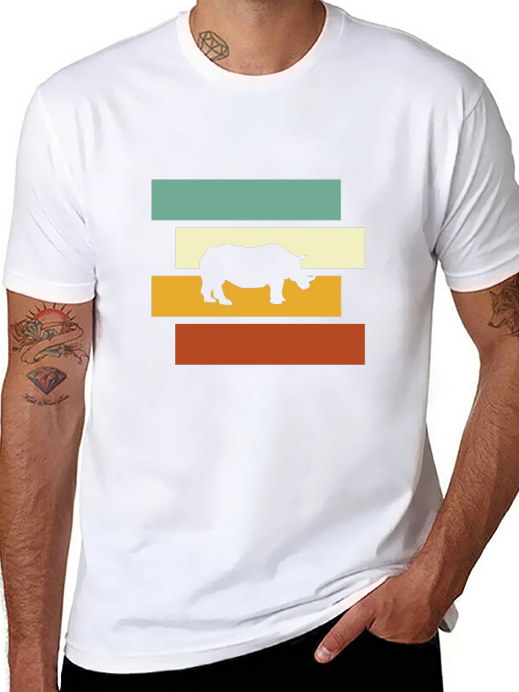 Retro Rhino Tee - Cool Graphic T-Shirt