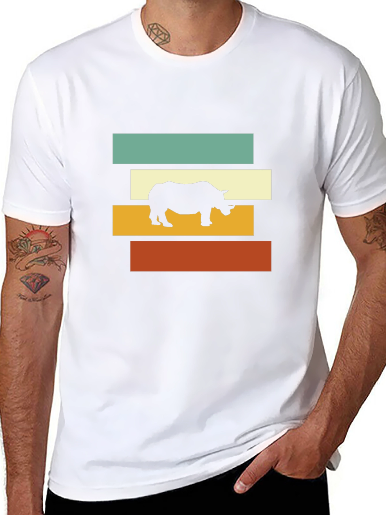 Retro Rhino Tee - Cool Graphic T-Shirt