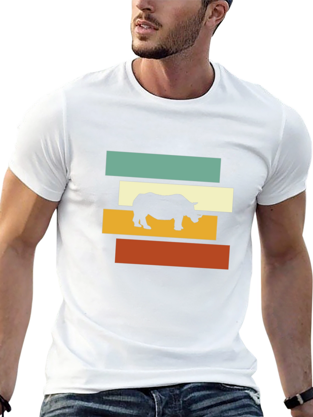 Retro Rhino Tee - Cool Graphic T-Shirt