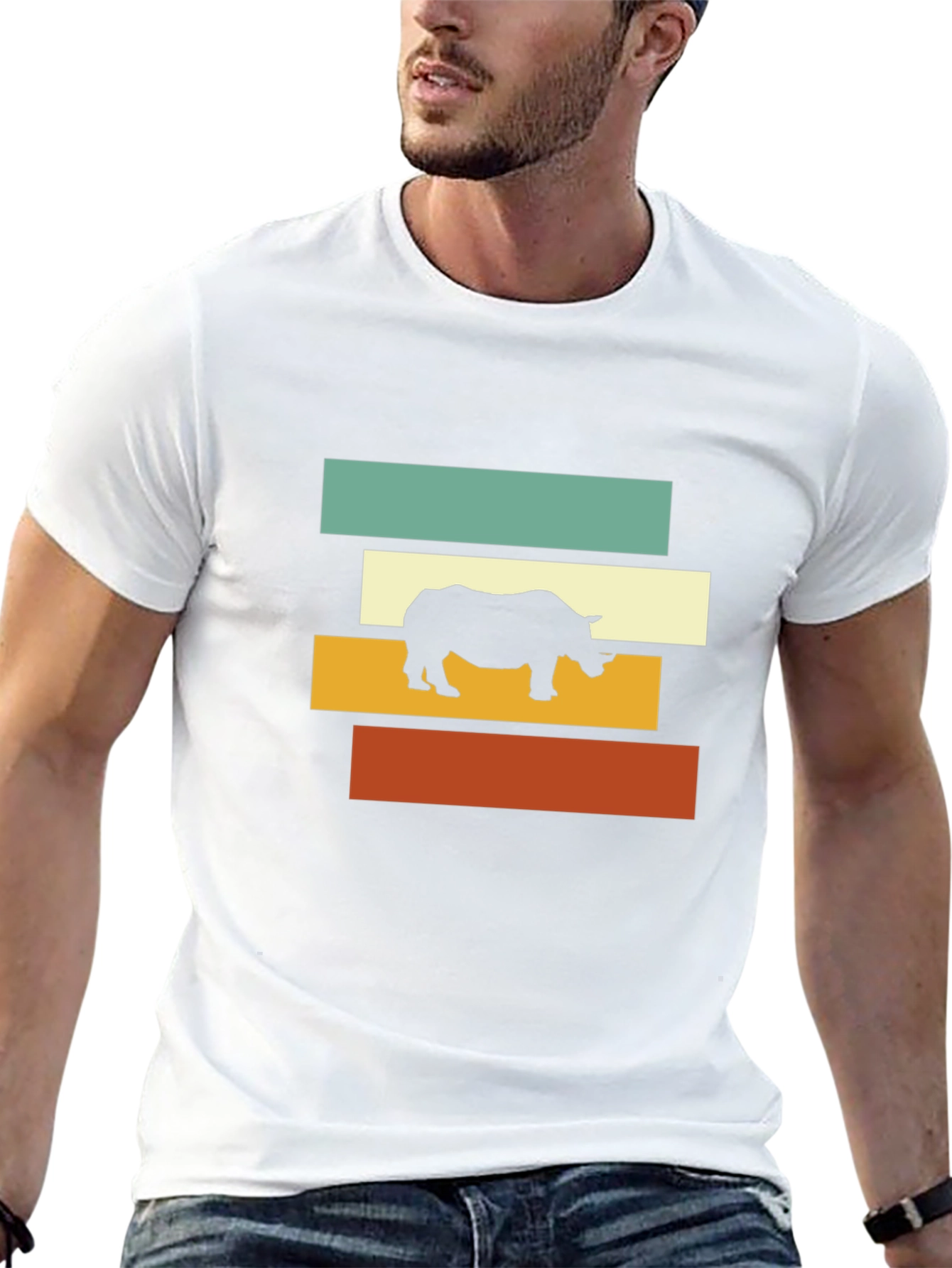 Retro Rhino Tee - Cool Graphic T-Shirt