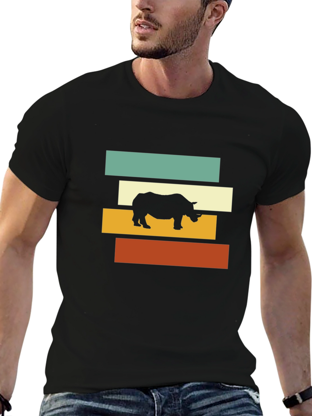 Retro Rhino Tee - Cool Graphic T-Shirt