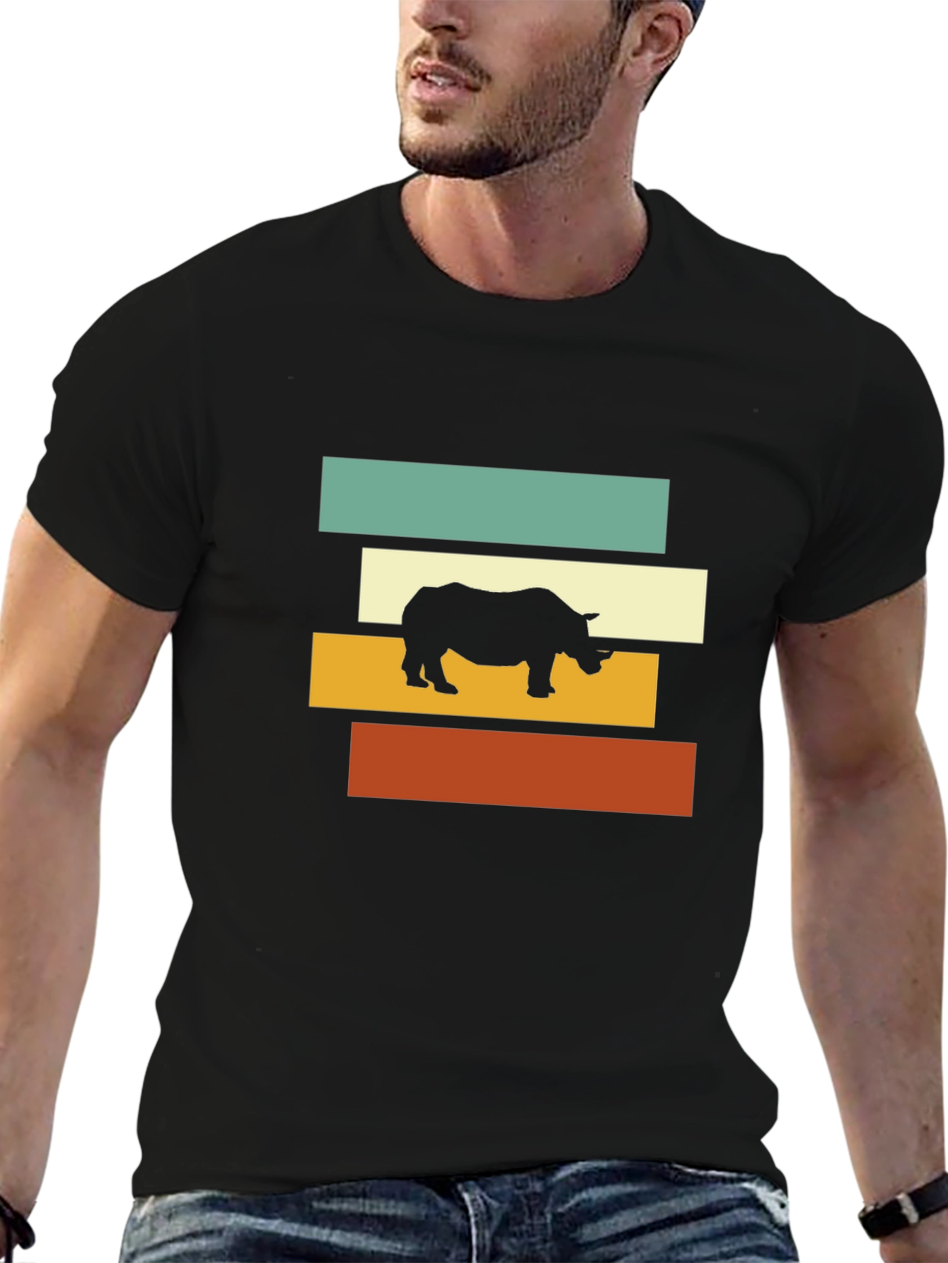 Retro Rhino Tee - Cool Graphic T-Shirt