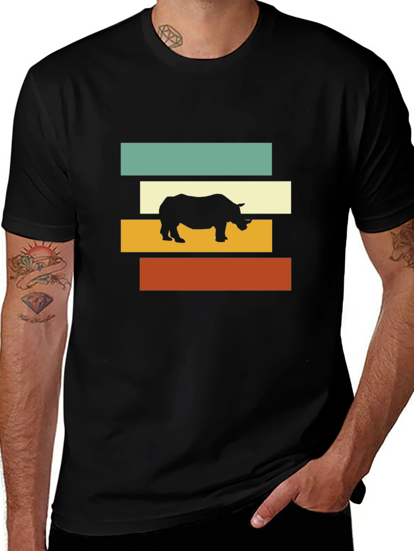 Retro Rhino Tee - Cool Graphic T-Shirt