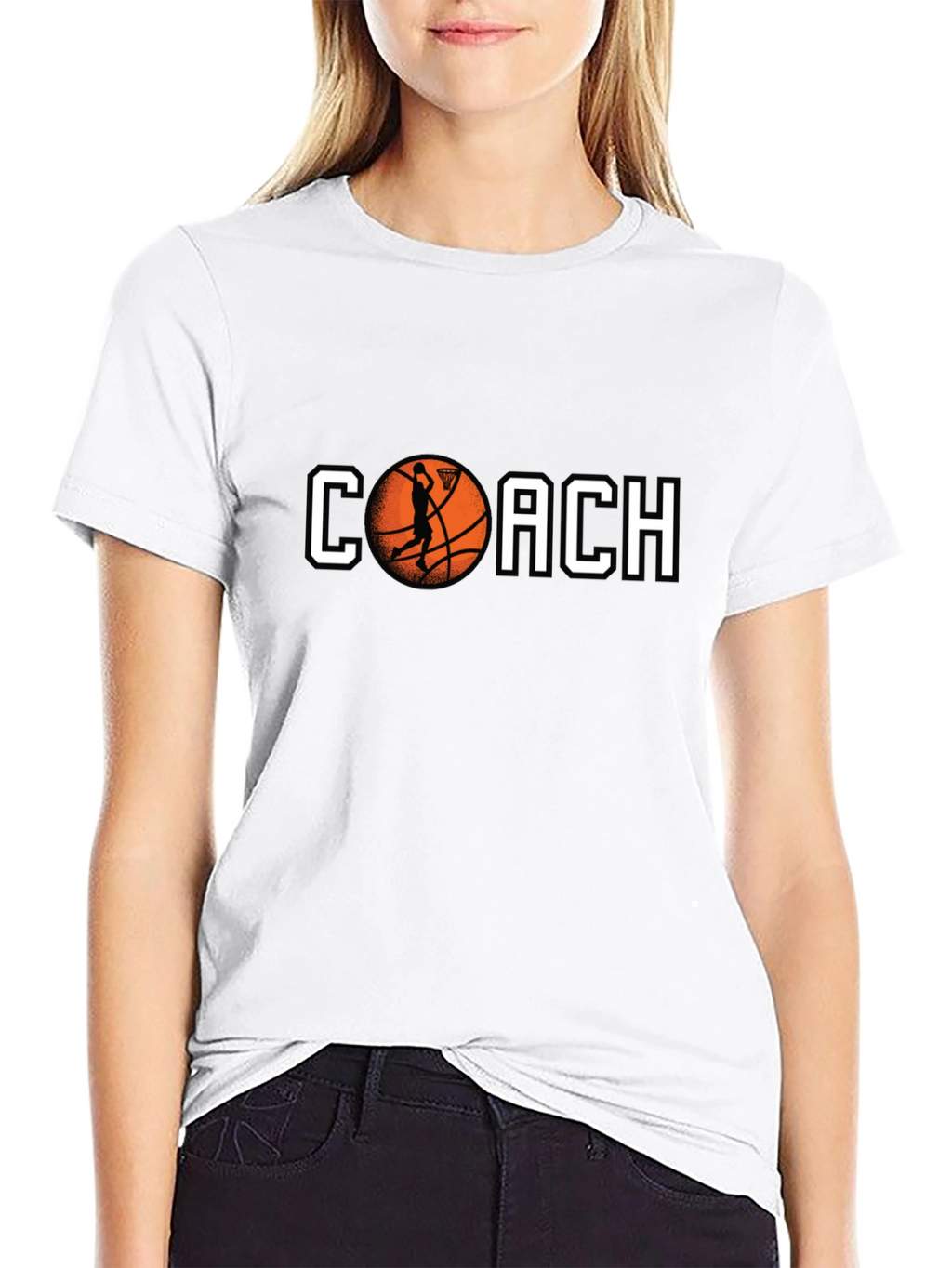 Basketball Coach Graphic Tee - Black Cotton T-Shirt