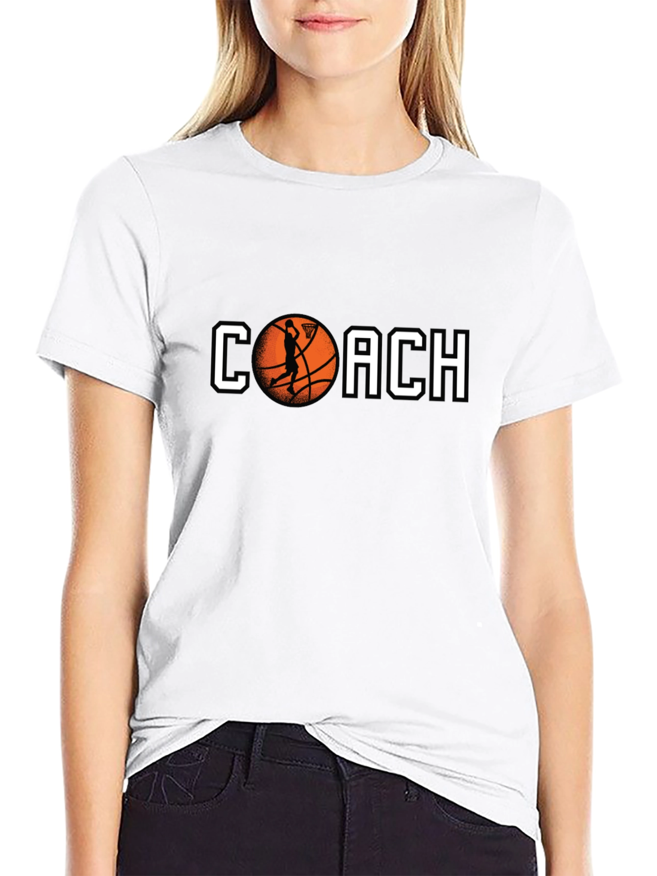 Basketball Coach Graphic Tee - Black Cotton T-Shirt