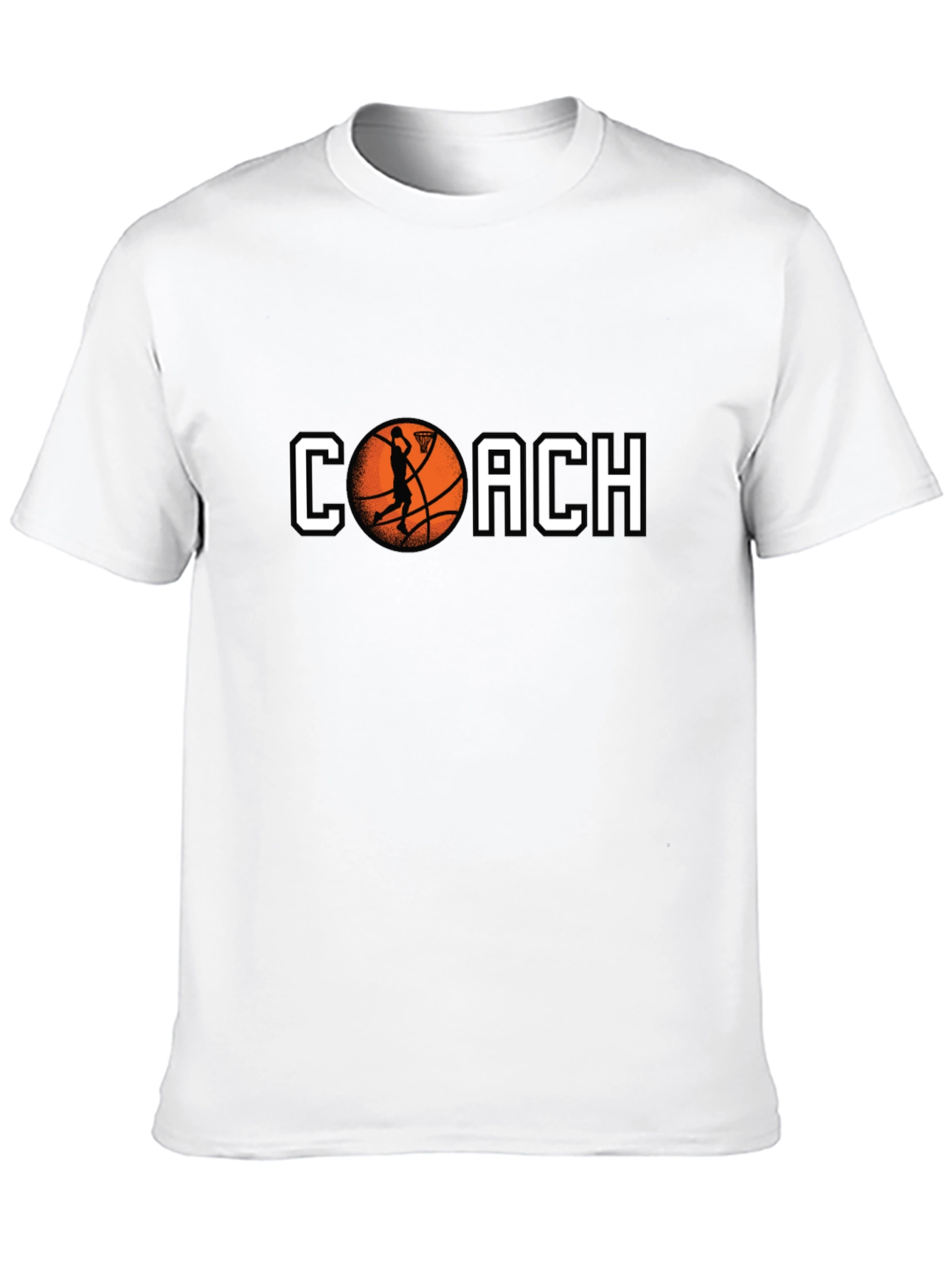 Basketball Coach Graphic Tee - Black Cotton T-Shirt